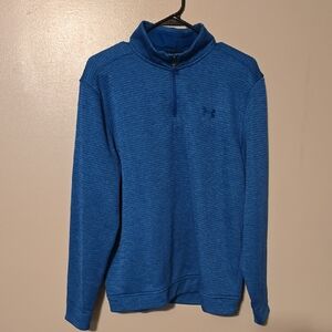 Under Armour‎ Cold Gear Loose Storm 1/4 Zip Fleece Shirt Blue Men's Size Large